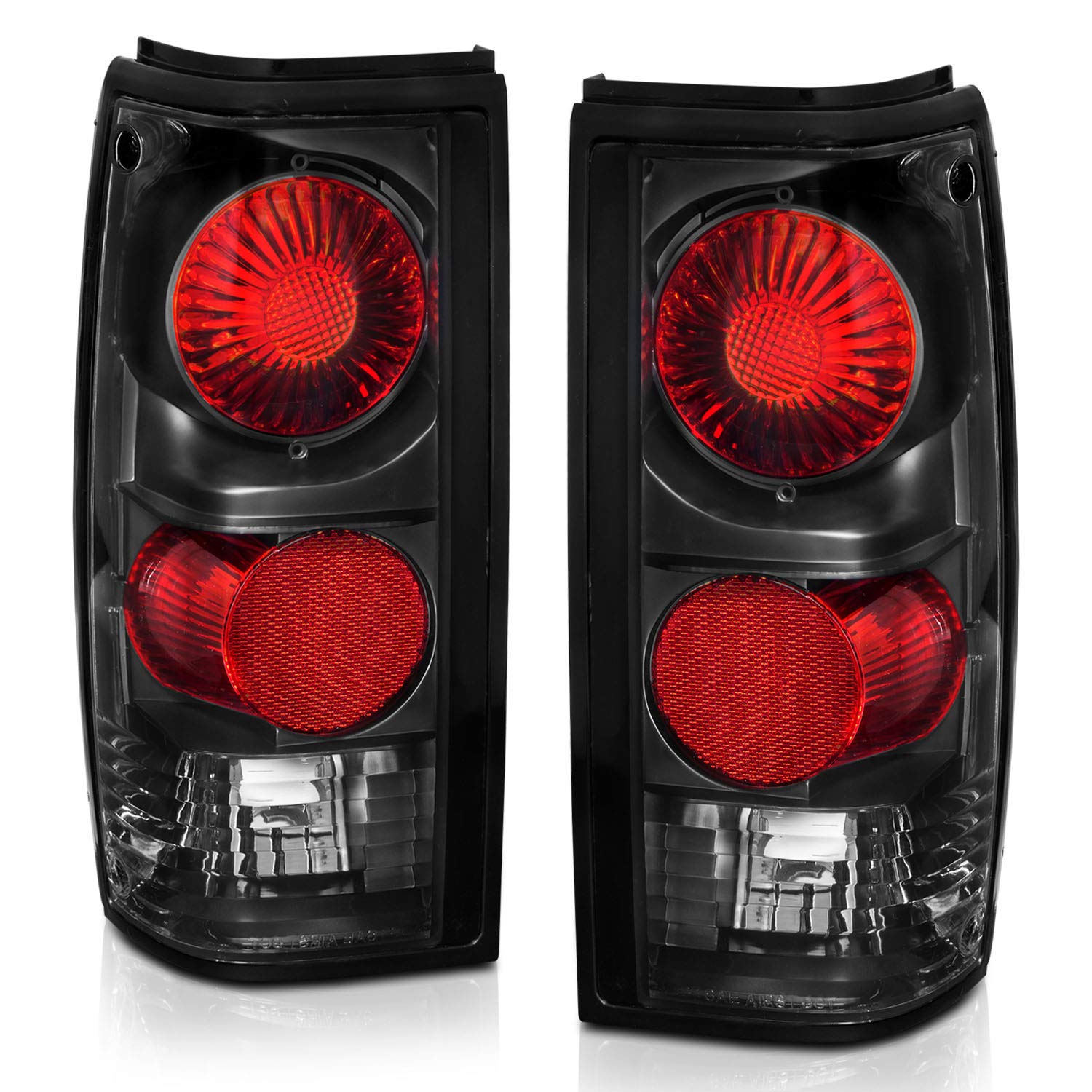 Amazon.com: AmeriLite Black Euro Tail Lights For 1982-1993 Chevy S